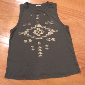 Green Aztec Tank Top